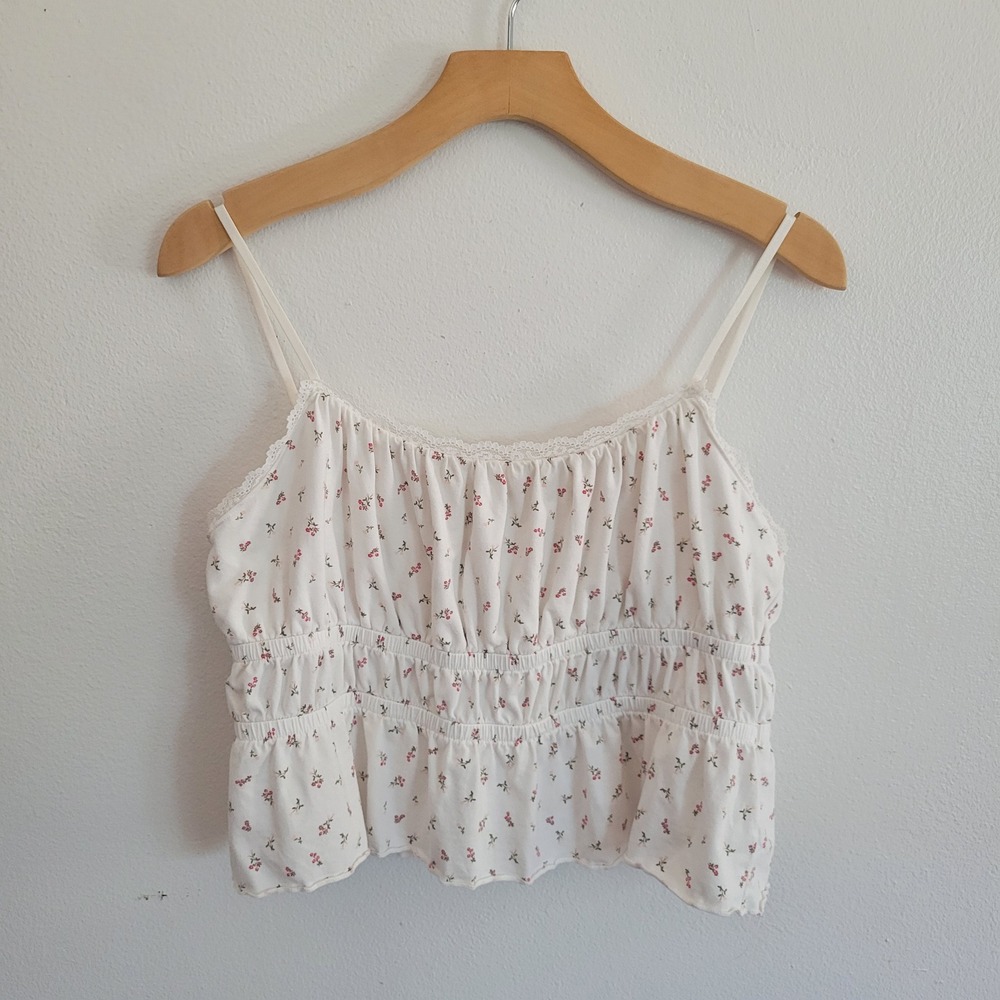 Cotton On Annie Lace Cropped Camisole XL Sophia Ditsy Floral Strappy Coquette